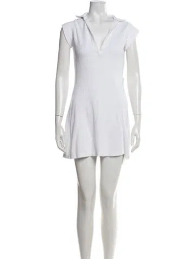 Pre-owned Gil Rodriguez V-neck Mini Dress In White
