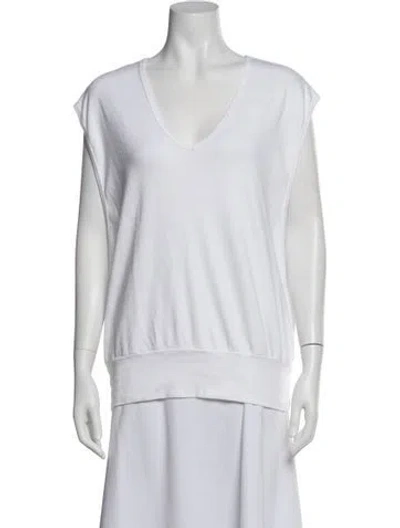 Pre-owned Gil Rodriguez V-neck Short Sleeve T-shirt W/ Tags In White