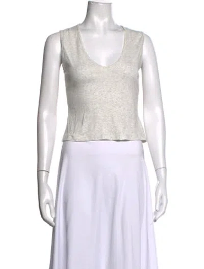 Pre-owned Gil Rodriguez V-neck Sleeveless Top In Grey