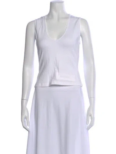 Pre-owned Gil Rodriguez V-neck Sleeveless Top W/ Tags In White
