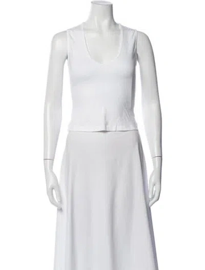 Pre-owned Gil Rodriguez V-neck Sleeveless Top In White
