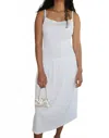 Gil Rodriguez Women's Lapointe Drop Waist Midi Dress In White In White