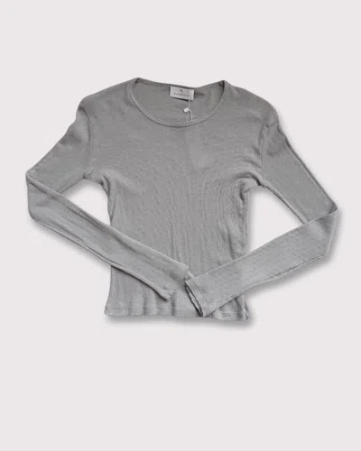 Gil Rodriguez Women's Pointelle Perla Long Sleeve Top In Neutral Grey In Gray