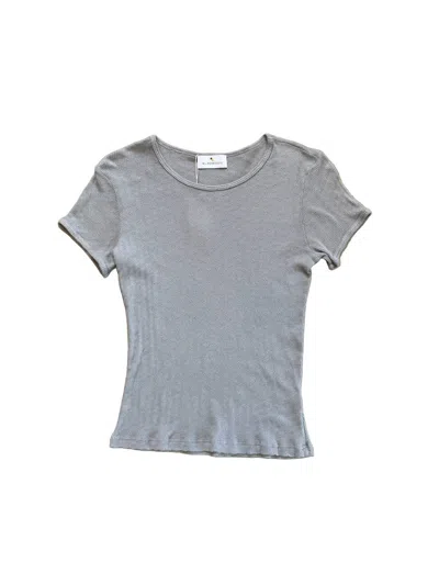 Gil Rodriguez Women's Pointelle Perla Tee In Neutral Grey In Gray