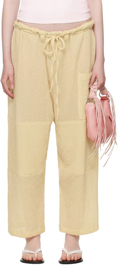 Gil Rodriguez Yellow Crinkle Lou Lounge Pants In Dune