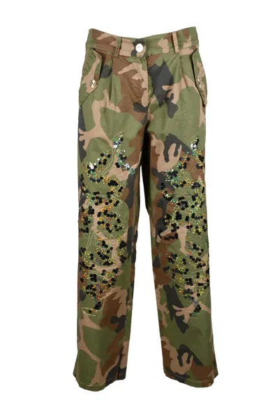 Gil Santucci Pants - Camouflage In Animal Print