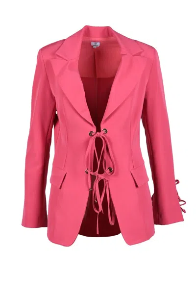 Gil Santucci Pink Polyester Elastane Jacket In White