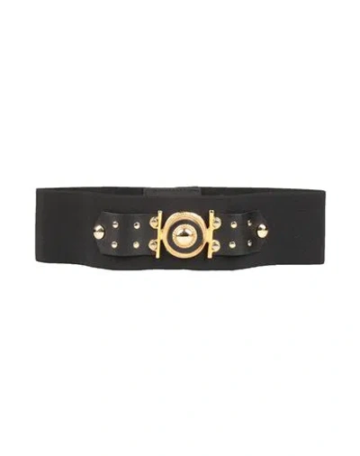 Gil Santucci Woman Belt Black Size 2 Polyester, Rubber, Polyurethane