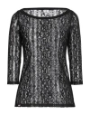 Gil Santucci Woman T-shirt Black Size 6 Polyester, Polyamide