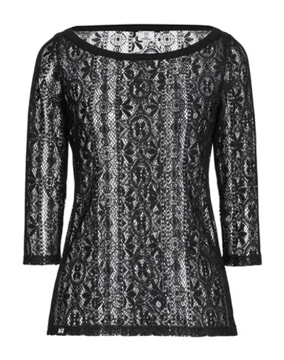Gil Santucci Woman T-shirt Black Size 6 Polyester, Polyamide