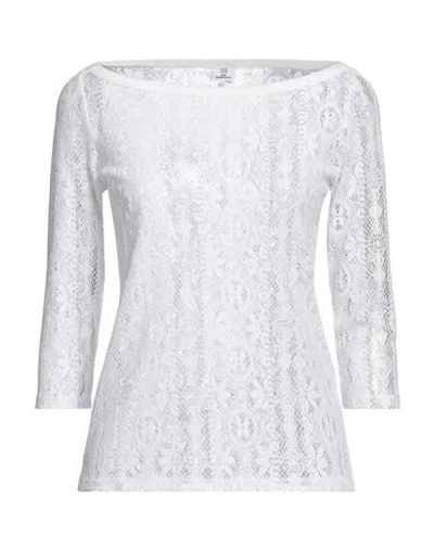 Gil Santucci Woman T-shirt White Size 4 Polyester, Polyamide