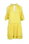 Gil Santucci Yellow Polyester Dress In Yellow