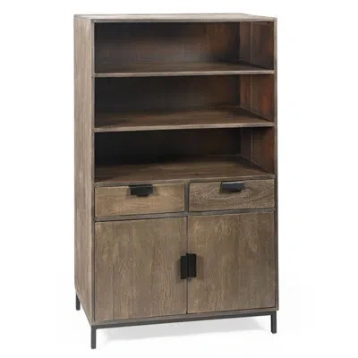 Gild 55'' Tall Solid Wood 2 - Door Accent Cabinet In Brown