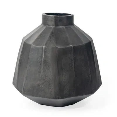 Gild Artemis Metal Table Vase In Gray