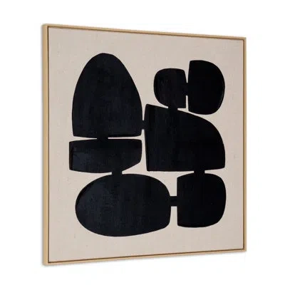 Gild Cairns I, Hand Painted Canvas In Black