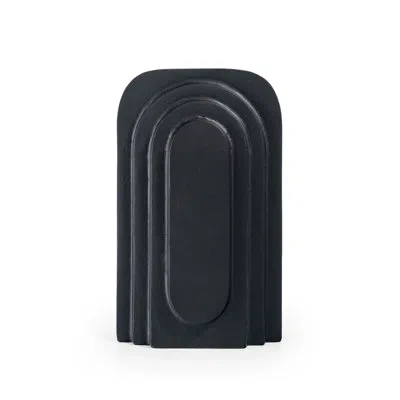 Gild Calyx Metal Table Vase In Black