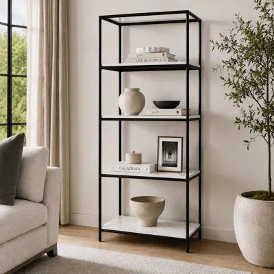 Gild Design House Emryn Marble Bookcase In White