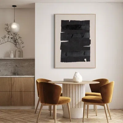 Gild Echoes Of Shadows I, Hand Painted Canvas In Black