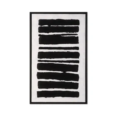 Gild Monochrome Rhythms, Hand Painted Canvas In Black;white