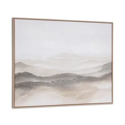 Gild Over The Hills, Hand Painted Canvas In Beige