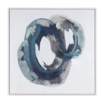 Gild Ripples In Time, Hand Painted Canvas In Blue;green