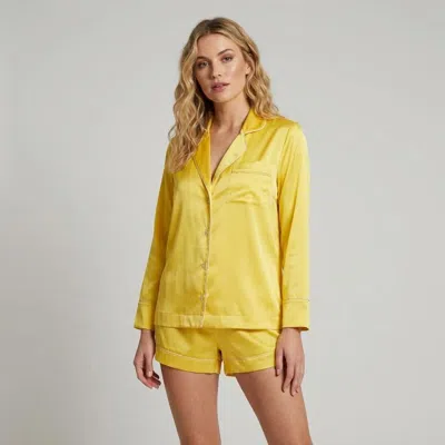Gilda & Pearl Backstage Sunshine Silk Pyjama In Yellow