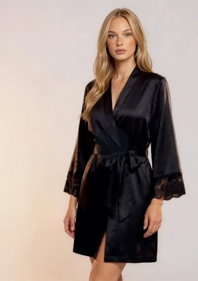 Gilda & Pearl Black Silk Rita Robe