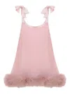Gilda & Pearl Brief Encounter Feather-trim Babydoll In Pink