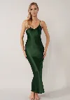 Gilda & Pearl Emerald Long Silk Slip