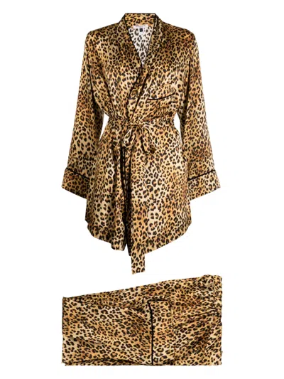 Gilda & Pearl Golden Hollywood Pyjama Set In Brown
