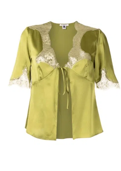 Gilda & Pearl Golden Hour Silk Top In Green
