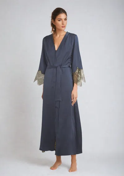 Gilda & Pearl Matinee Long Robe Sapphire/gold