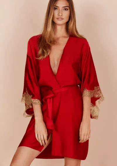 Gilda & Pearl Mayfair Short Red Robe