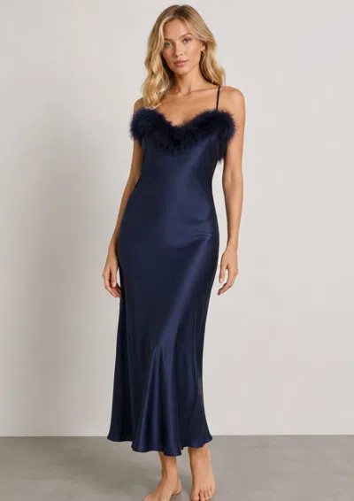 Gilda & Pearl Meet Me At Midnight Long Slip In Sapphire