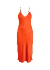 Gilda & Pearl Midi Silk Slip Dress In Opal In Orange