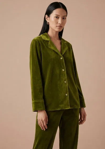 Gilda & Pearl Olive Green Chelsea Velvet Pyjama