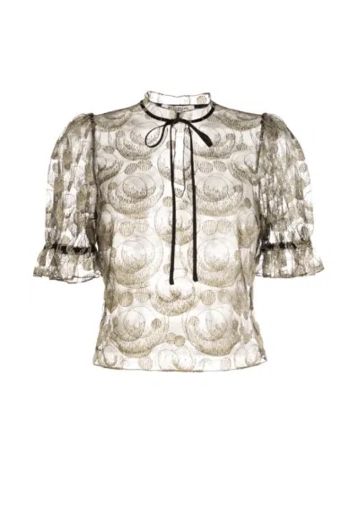 Gilda & Pearl Rsvp Lace Top In Brown