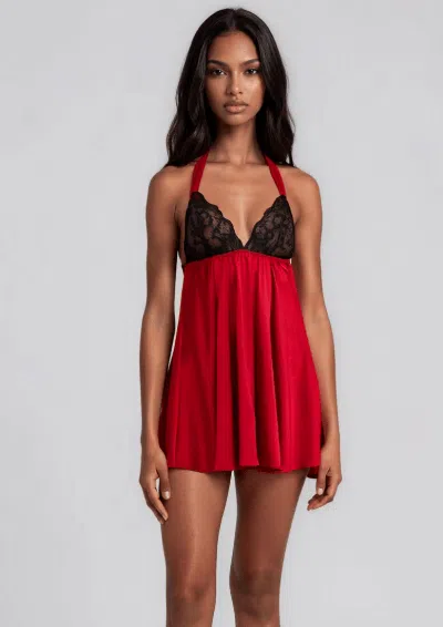 Gilda & Pearl Satin Muse Babydoll In Black