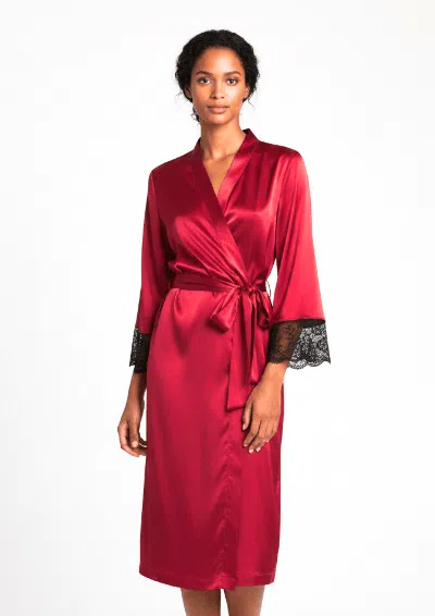 Gilda & Pearl Satin Muse Long Red Robe