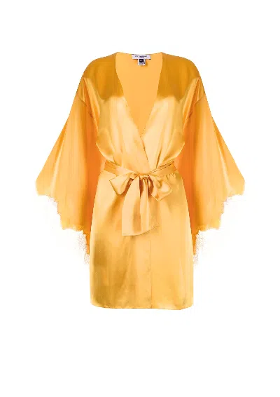 Gilda & Pearl Secret Garden Short Robe In Gold