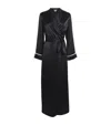 Gilda & Pearl Silk Girl Loves Pearl Long Robe In Black