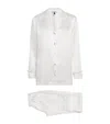Gilda & Pearl Silk Girls Love Pearls Pyjama Set In White