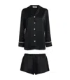 Gilda & Pearl Silk Girls Love Pearls Pyjama Set In Black