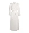 Gilda & Pearl Silk Lace-trim In My Boudoir Long Robe In White