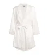 Gilda & Pearl Silk Lace-trim In My Boudoir Short Robe In White