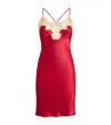 Gilda & Pearl Silk Lace-trim Slip Dress In Red