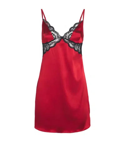 Gilda & Pearl Silk Muse Slip Dress In Red