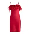 Gilda & Pearl Silk-ostrich Feather Short Robe In Red