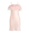 Gilda & Pearl Silk-ostrich Feather Slip Dress In Pink