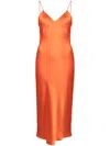 Gilda & Pearl Sophia Silk Slip Midi Dress In Orange